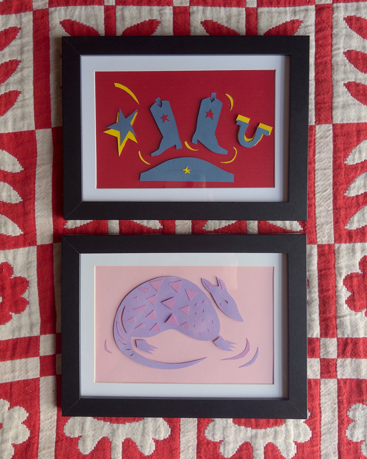 Armadillo Paper Cut Collage