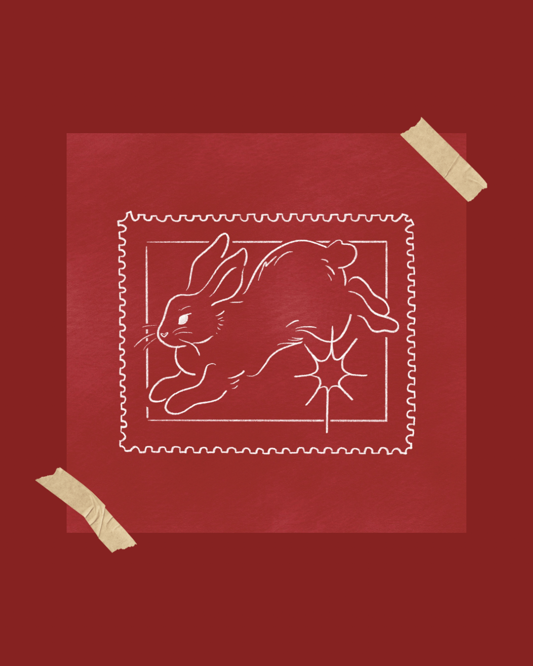 Bunny Stamp Art Print
