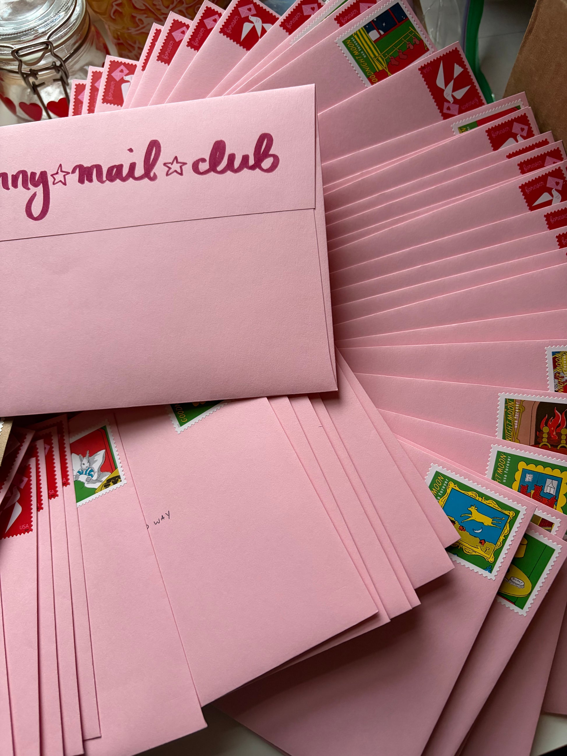 Hand-packed snail mail envelope from NYC artist Sophie Czark Lee