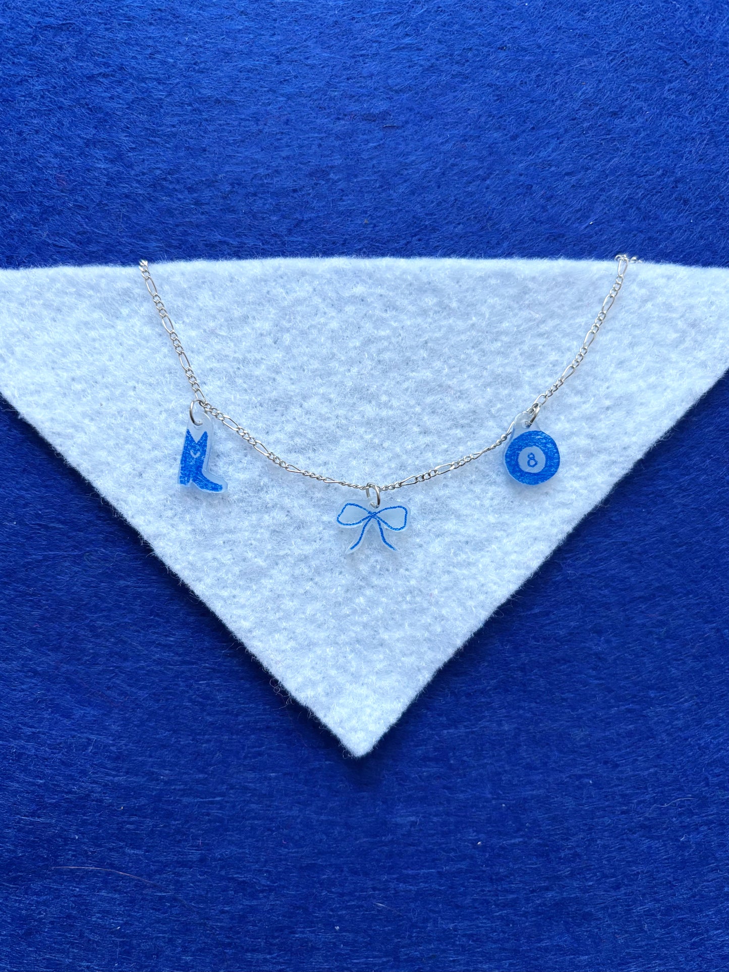 Blue and Silver Charm Necklace