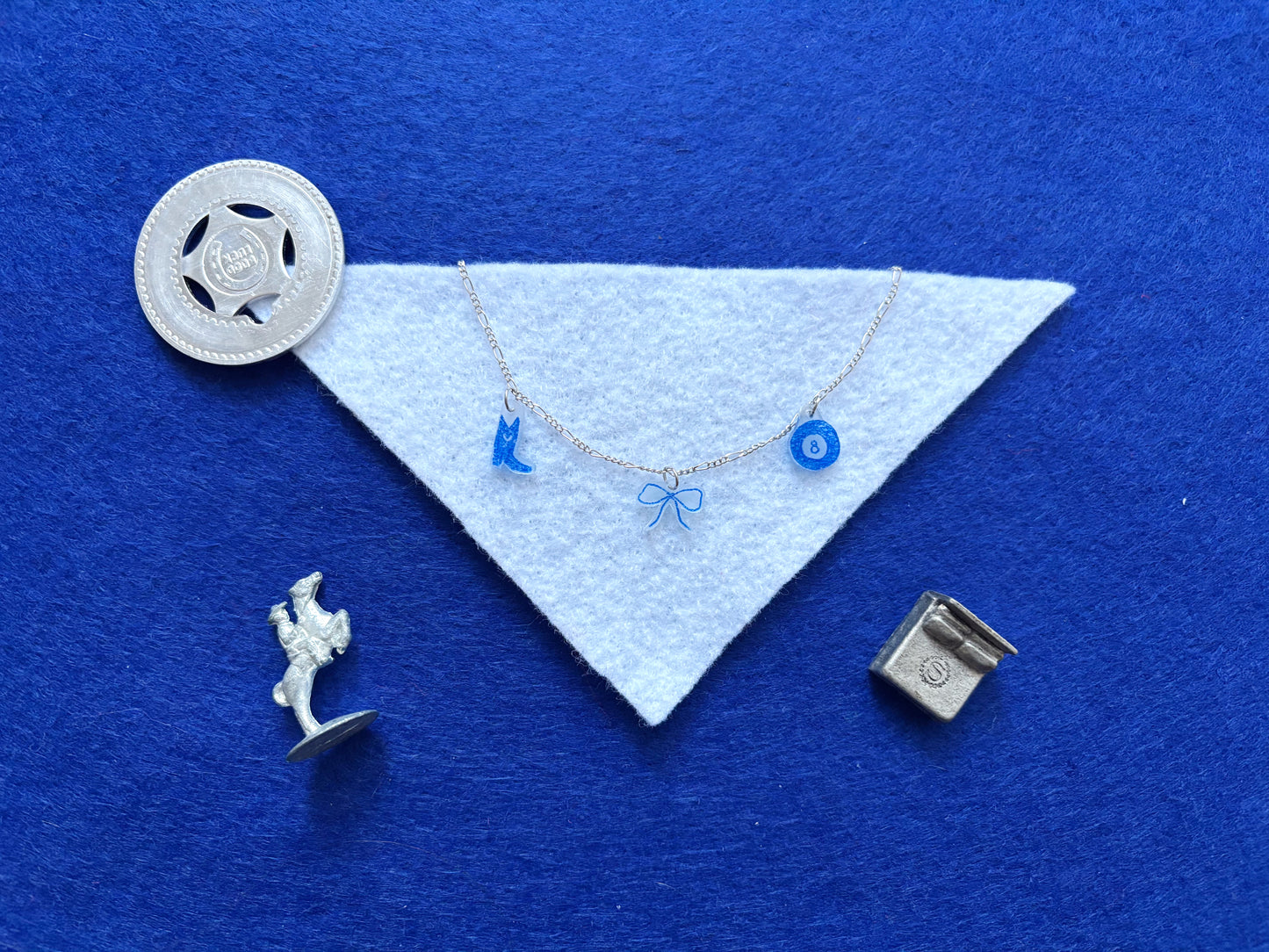 Blue and Silver Charm Necklace