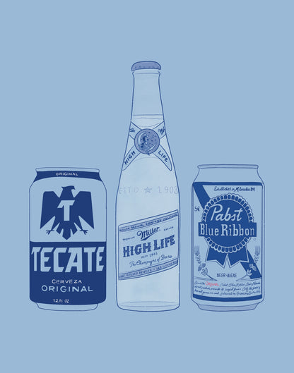 Beer in Blue Art Print